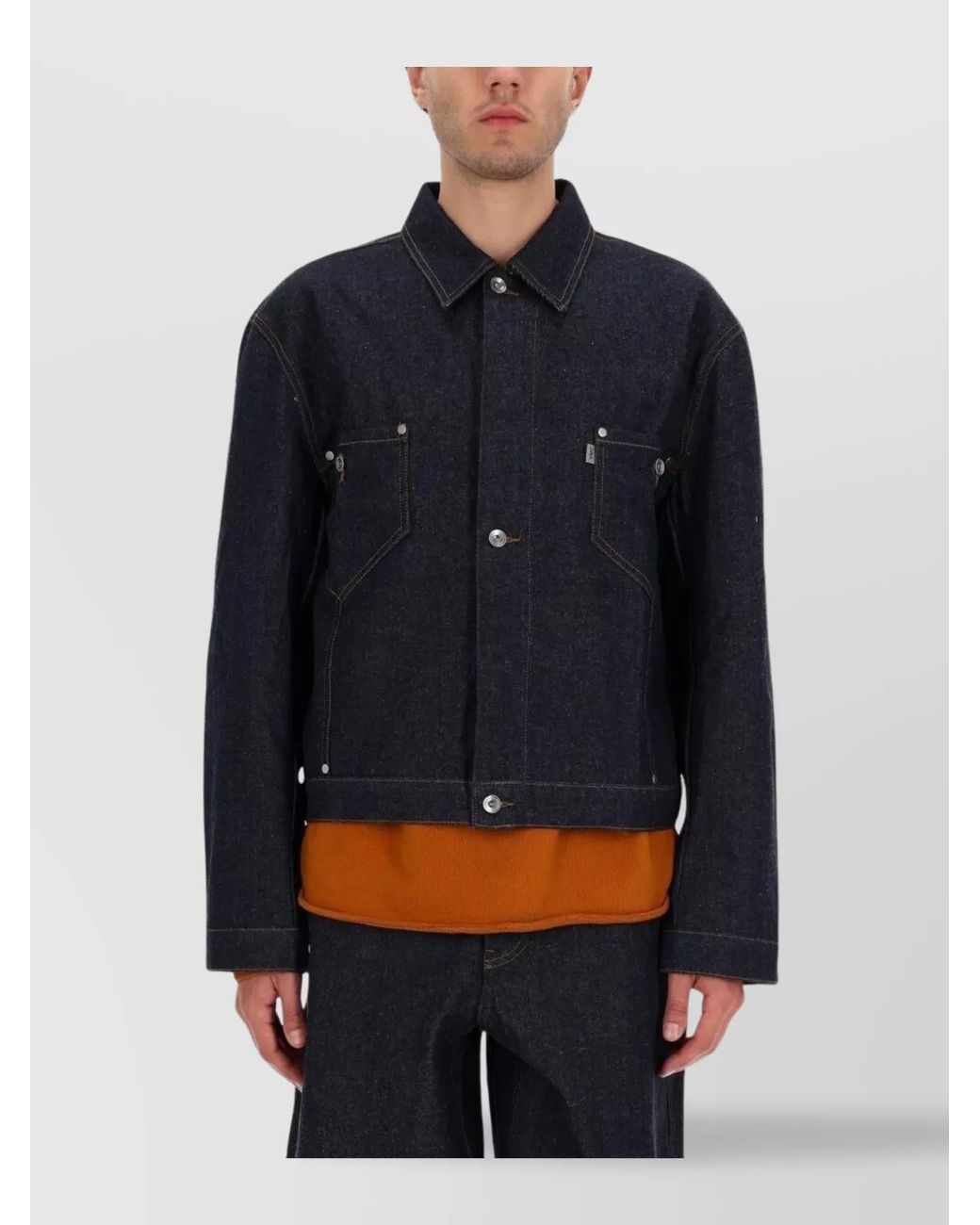 YMC Blue Recycled Cotton Regular-Fit Shirt Jacket for men