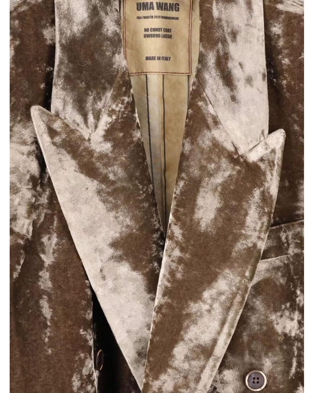 Uma Wang Natural Double Breasted Coat