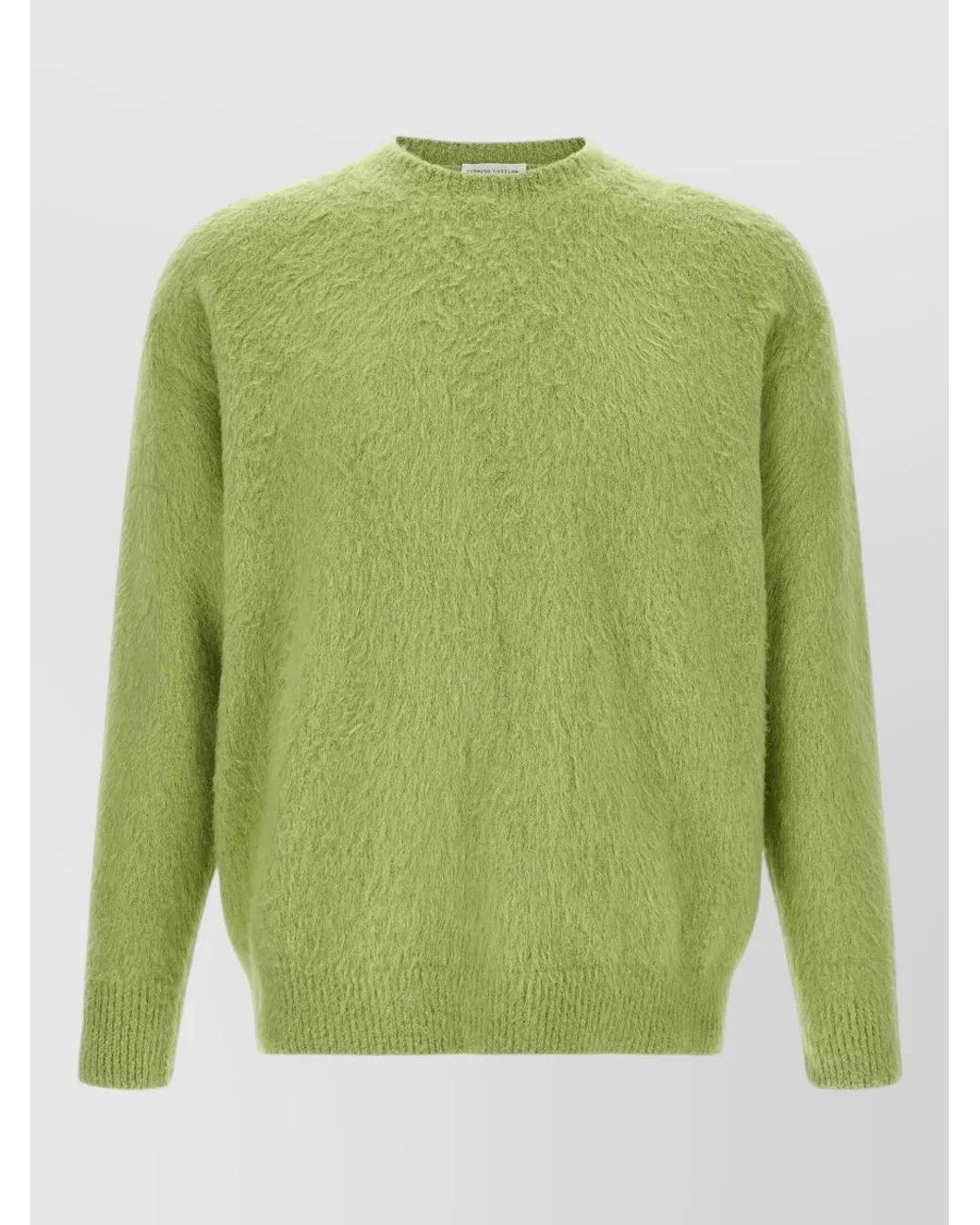 Roberto Collina Green Ribbed Crewneck Sweater for men