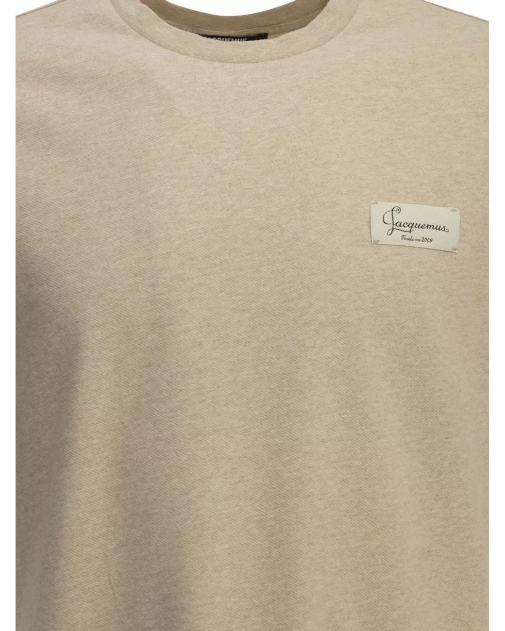 Jacquemus Natural Cotton Crew-Neck T-Shirt for men