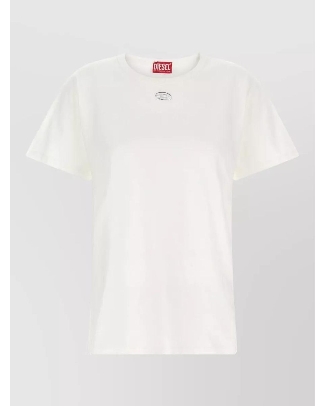 DIESEL White Regular-Fit Cotton Logo-Print T-Shirt