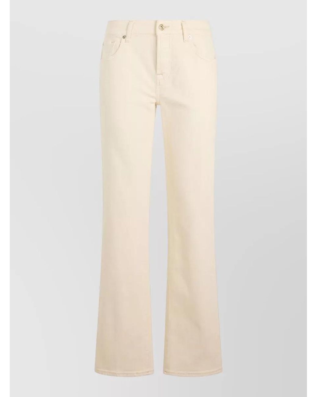 7 For All Mankind Natural Denim High-Rise Straight-Leg Jeans