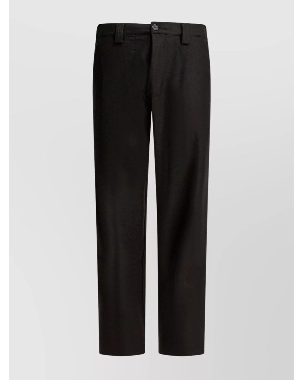 GR10K Black Wool Straight-Leg Trousers for men
