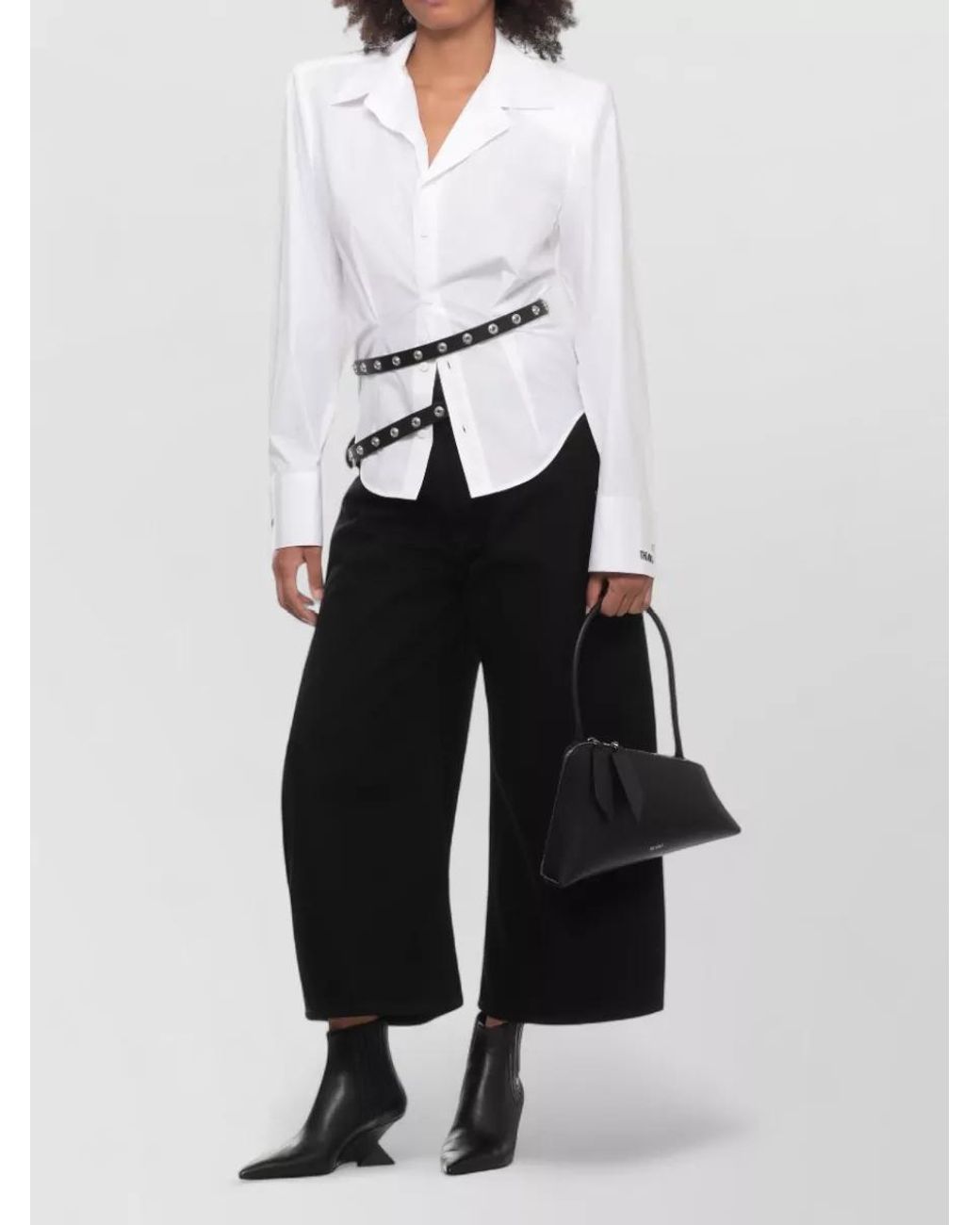 The Attico White Cotton Long-Sleeve Shirt