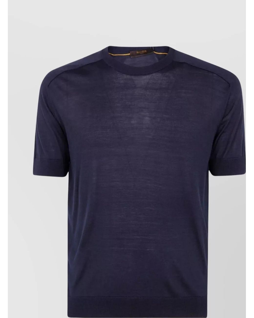 Moorer Blue Silk Short-Sleeve Sweater for men