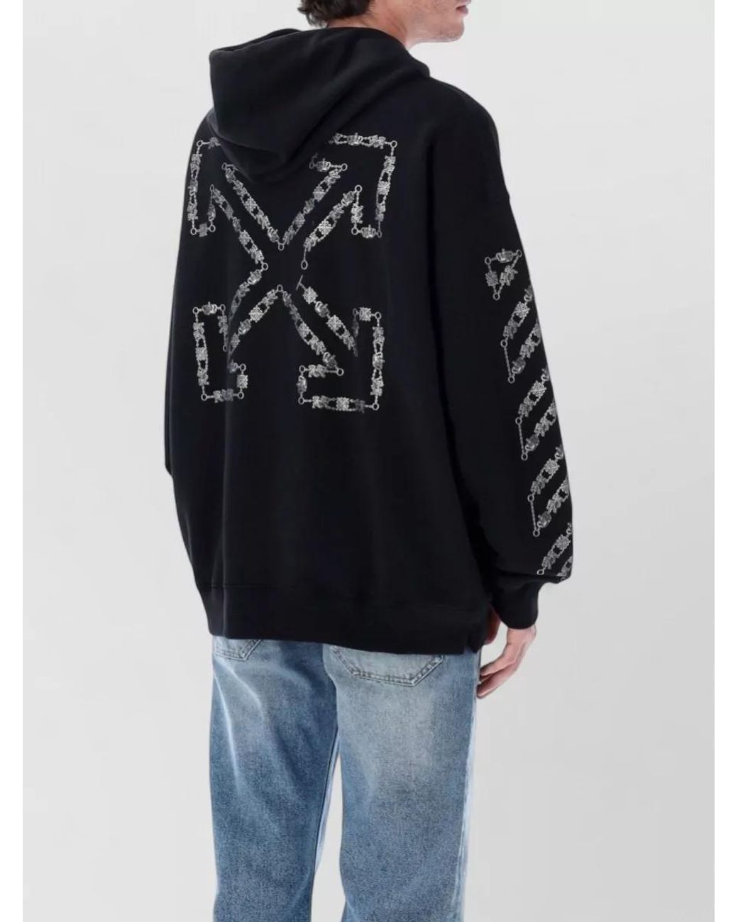 Off-White c/o Virgil Abloh Blue Chain Araldic Arrow Skate Hoodie for men