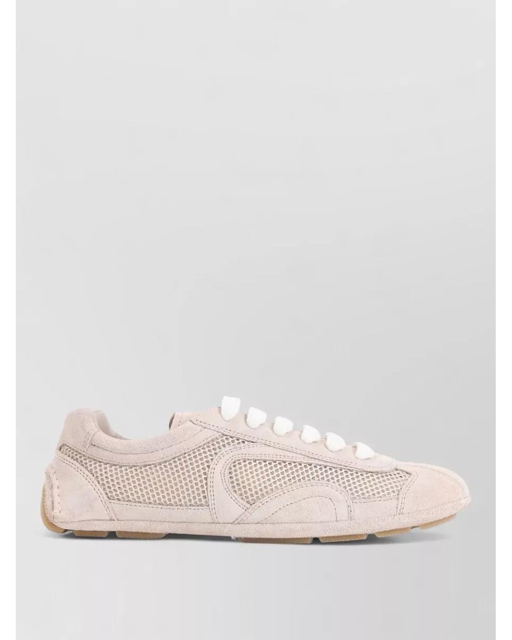 Prada Pink Opale Suede Calf Leather Sneakers