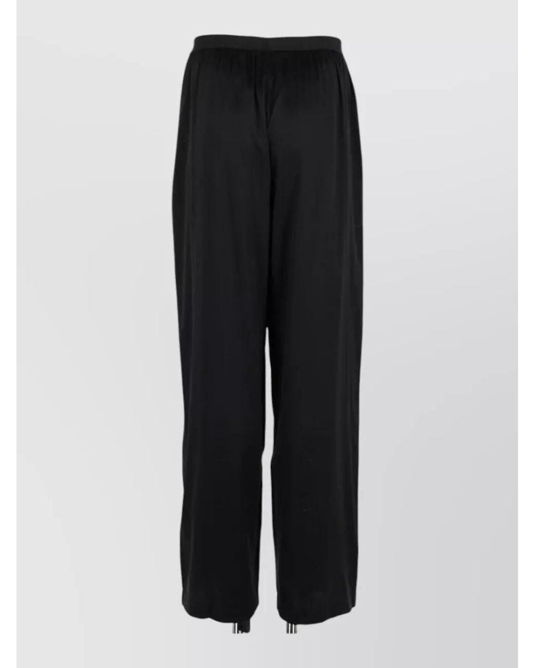 MM6 by Maison Margiela Black Silk Wide-Leg Trousers for men