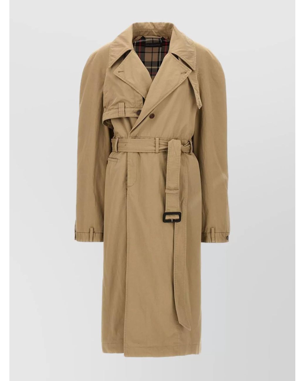 Balenciaga Natural Cotton Single-Breasted Trench Coat