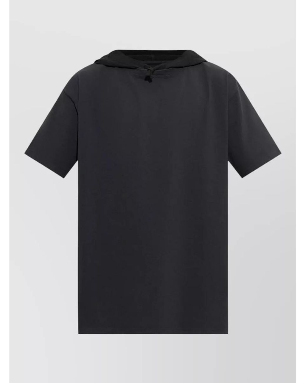 Maison Margiela Black Cotton Hooded T-Shirt for men