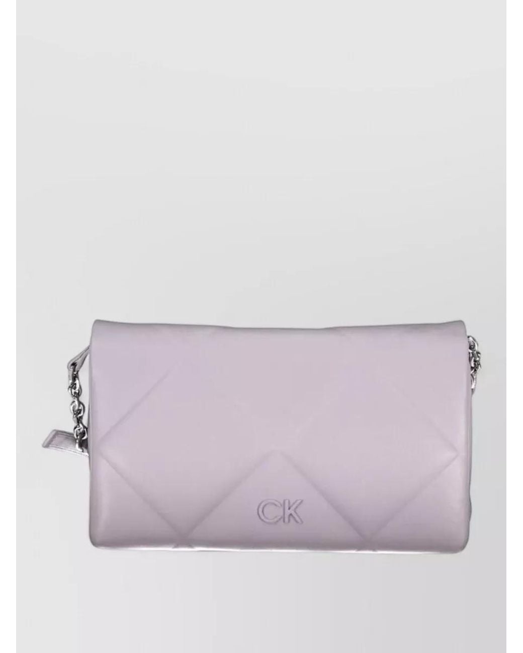 Calvin Klein Purple Quilted Clutch Bag