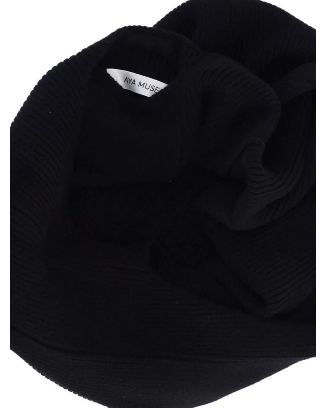 AYA MUSE Black Knitted Slouchy Shoulder Bag