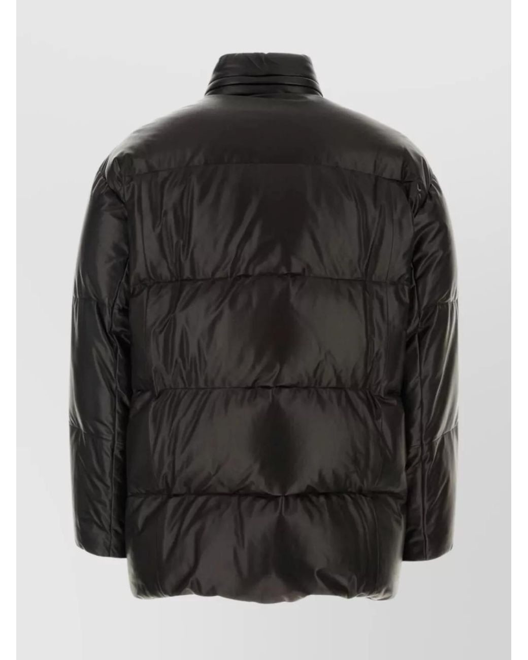 Prada Black Lamb Leather Down Jacket for men