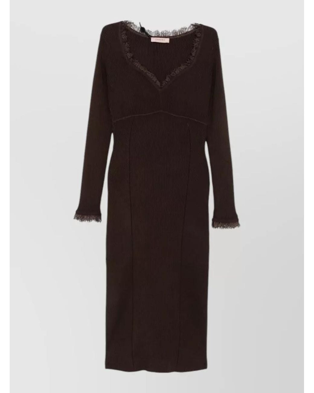 Twinset Multicolor Viscose Knit Knee-Length Dress