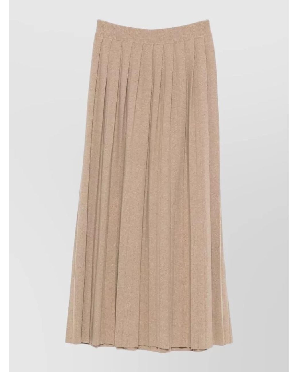 Lisa Yang Natural Cashmere High-Rise Midi Pleated Skirt
