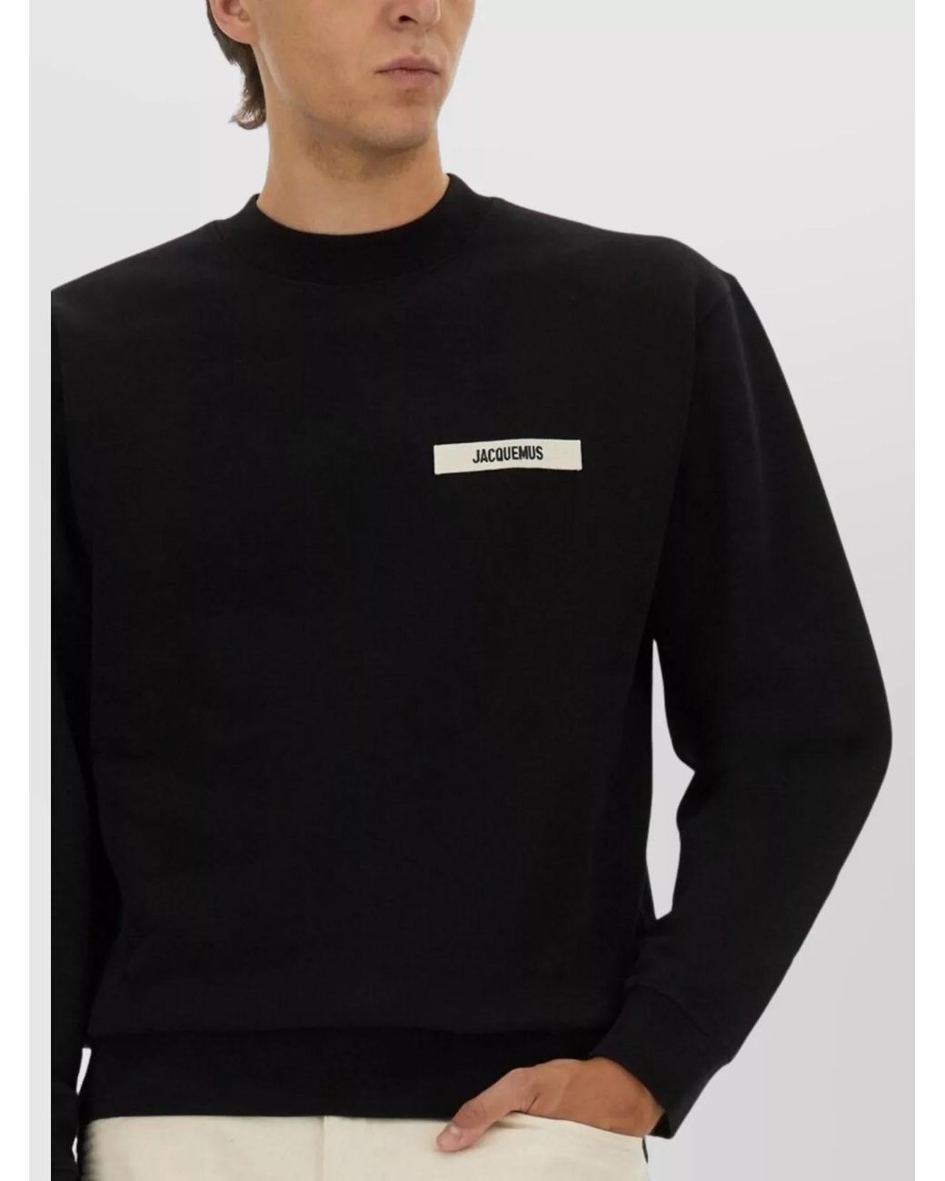 Jacquemus Black Cotton Relaxed-Fit Logo Sweatshirt for men