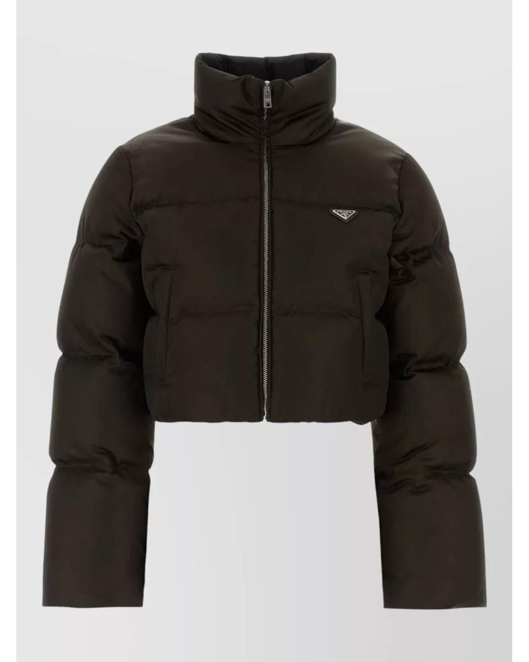 Prada Black Down Cropped Puffer Jacket