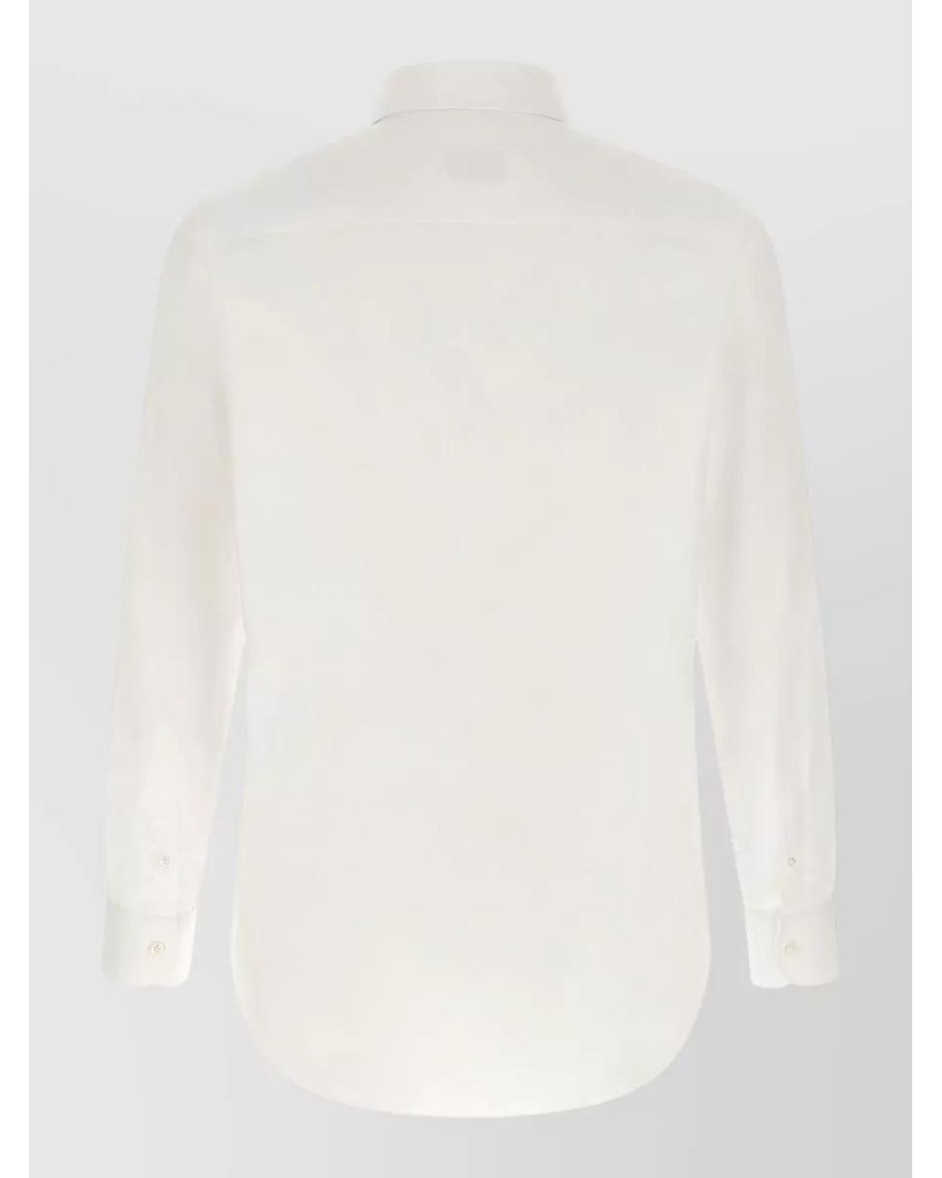 Brioni White Cotton Long-Sleeve Shirt for men