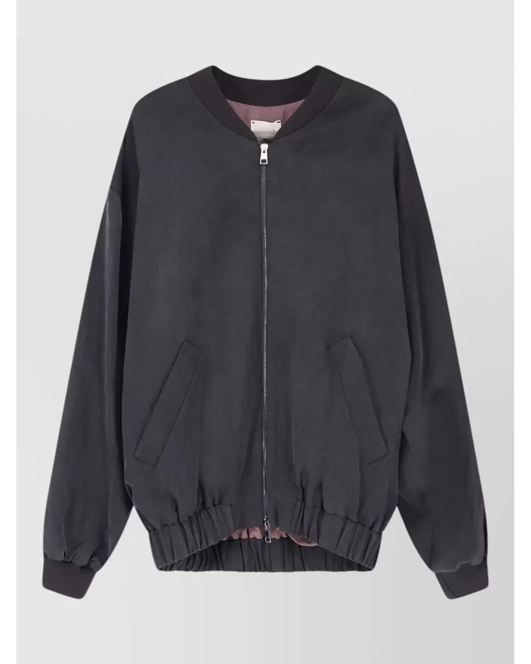 Alysi Blue Lyocell And Linen Bomber Jacket