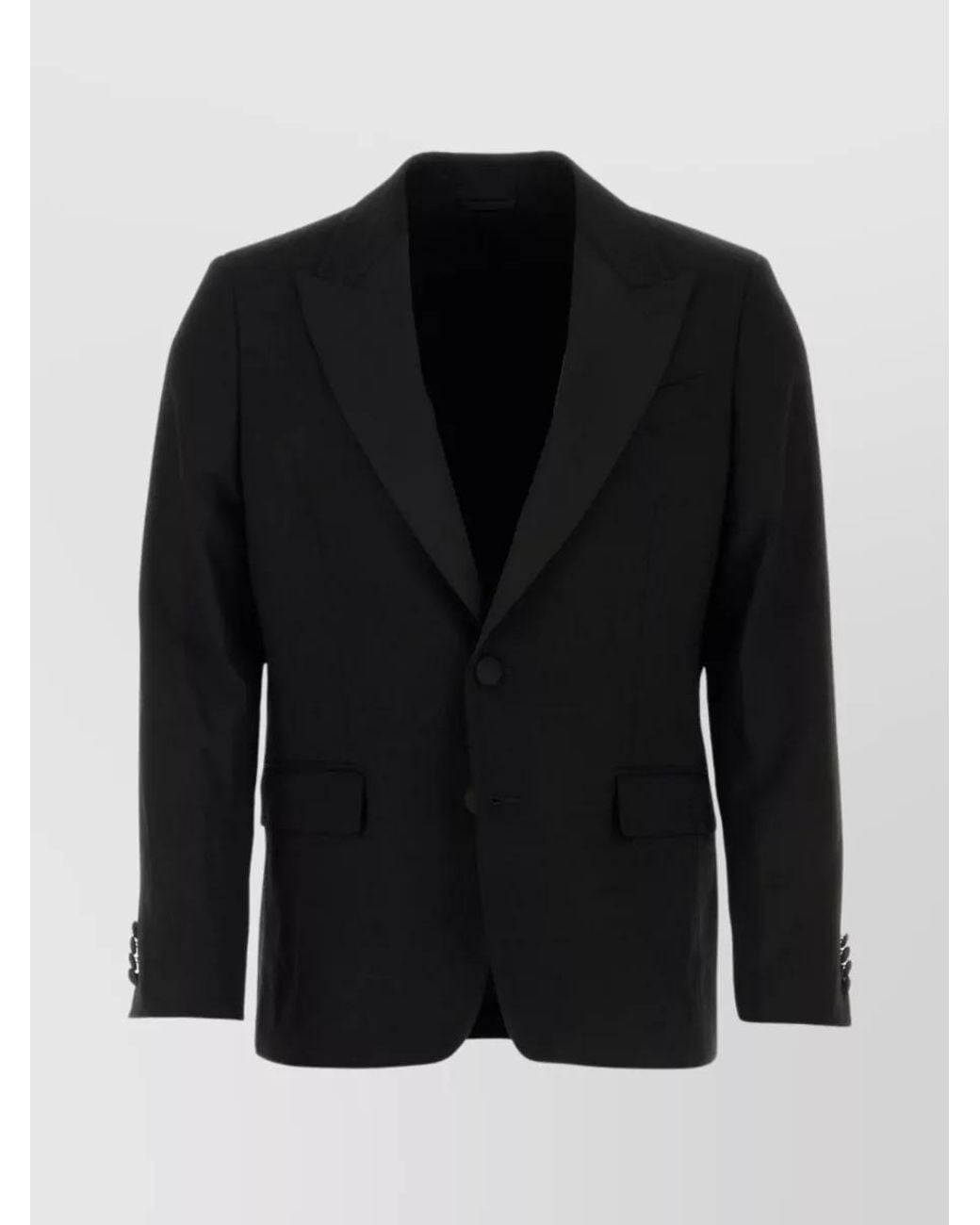 Etro Black Wool Single-Breasted Blazer for men