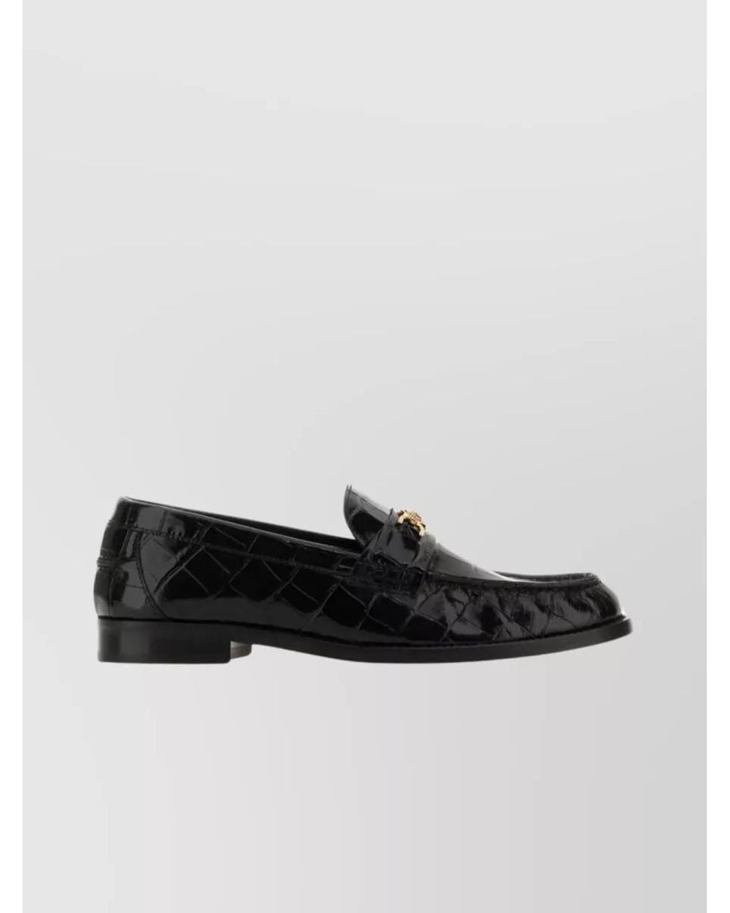 Versace Black Leather Loafers