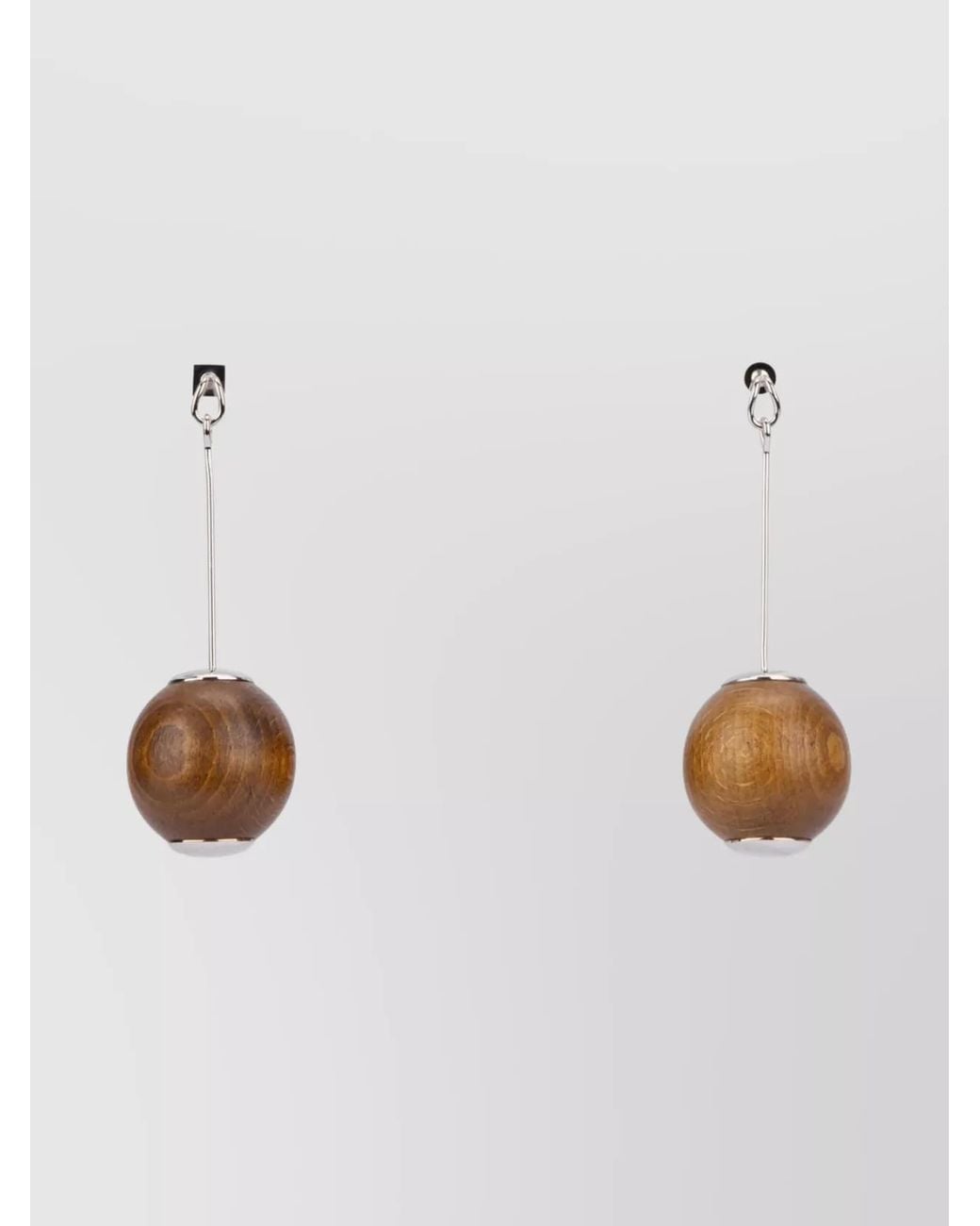 Jacquemus White Wood And Brass Hoop Earrings