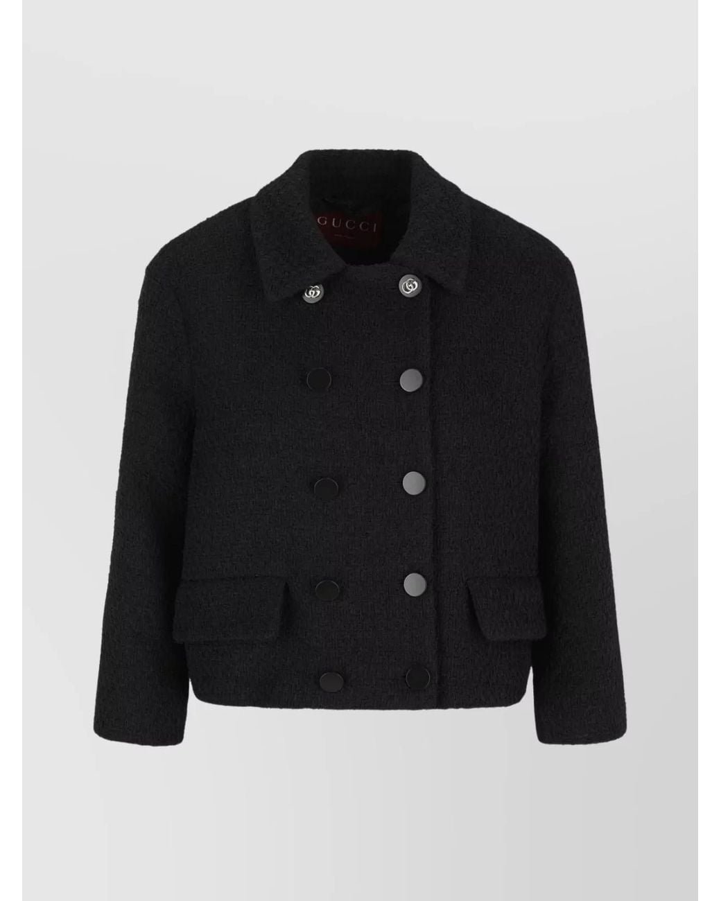 Gucci Black Wool Bouclé Double-Breasted Jacket