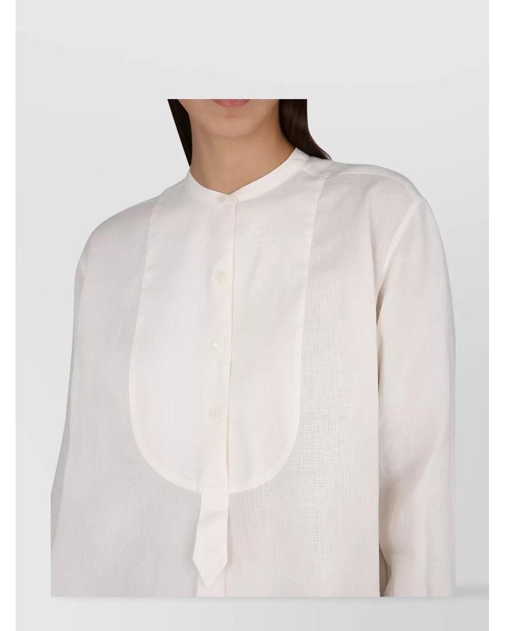 Aspesi White Linen Tunic Shirt