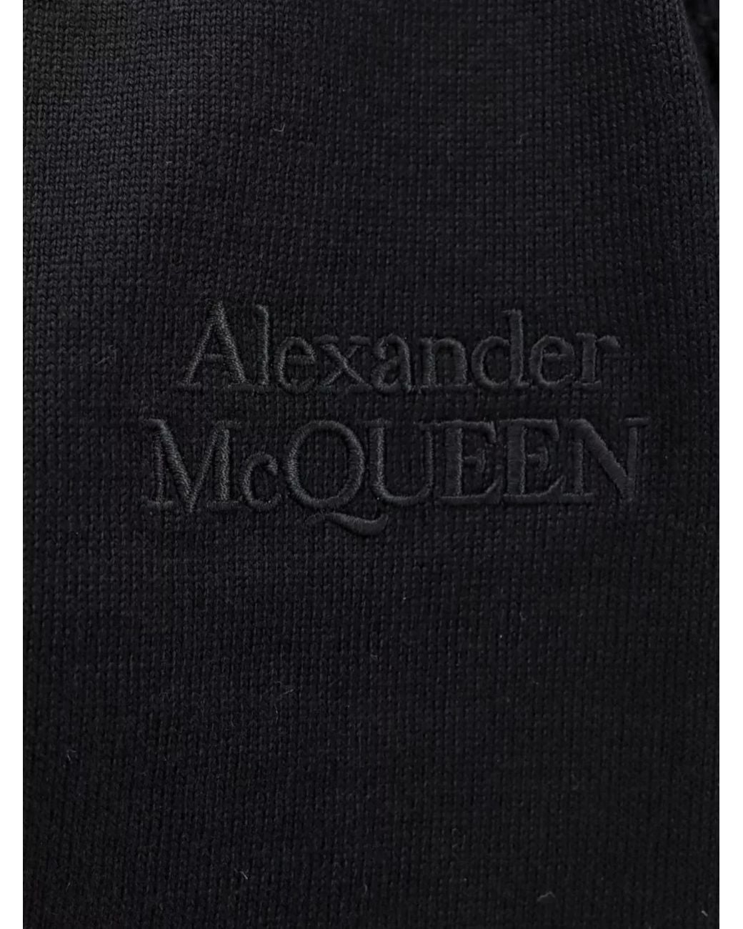 McQueen Blue Ribbed V-Neck Wool Cardigan for men