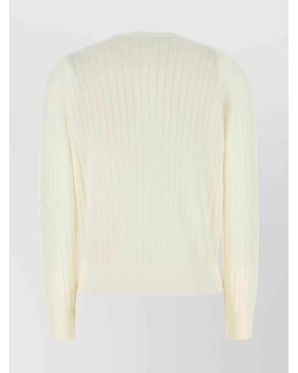 Bottega Veneta Natural Ribbed Wool Cardigan