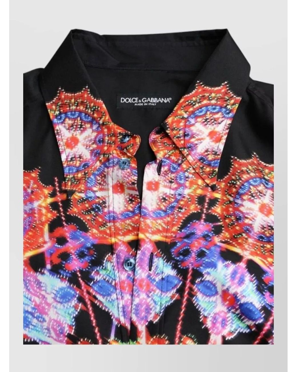 Dolce & Gabbana Brown Silk Printed Shirt for men