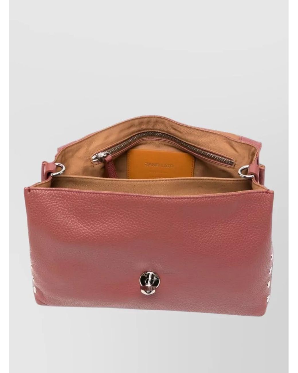 Zanellato Red Studded Leather Shoulder Bag