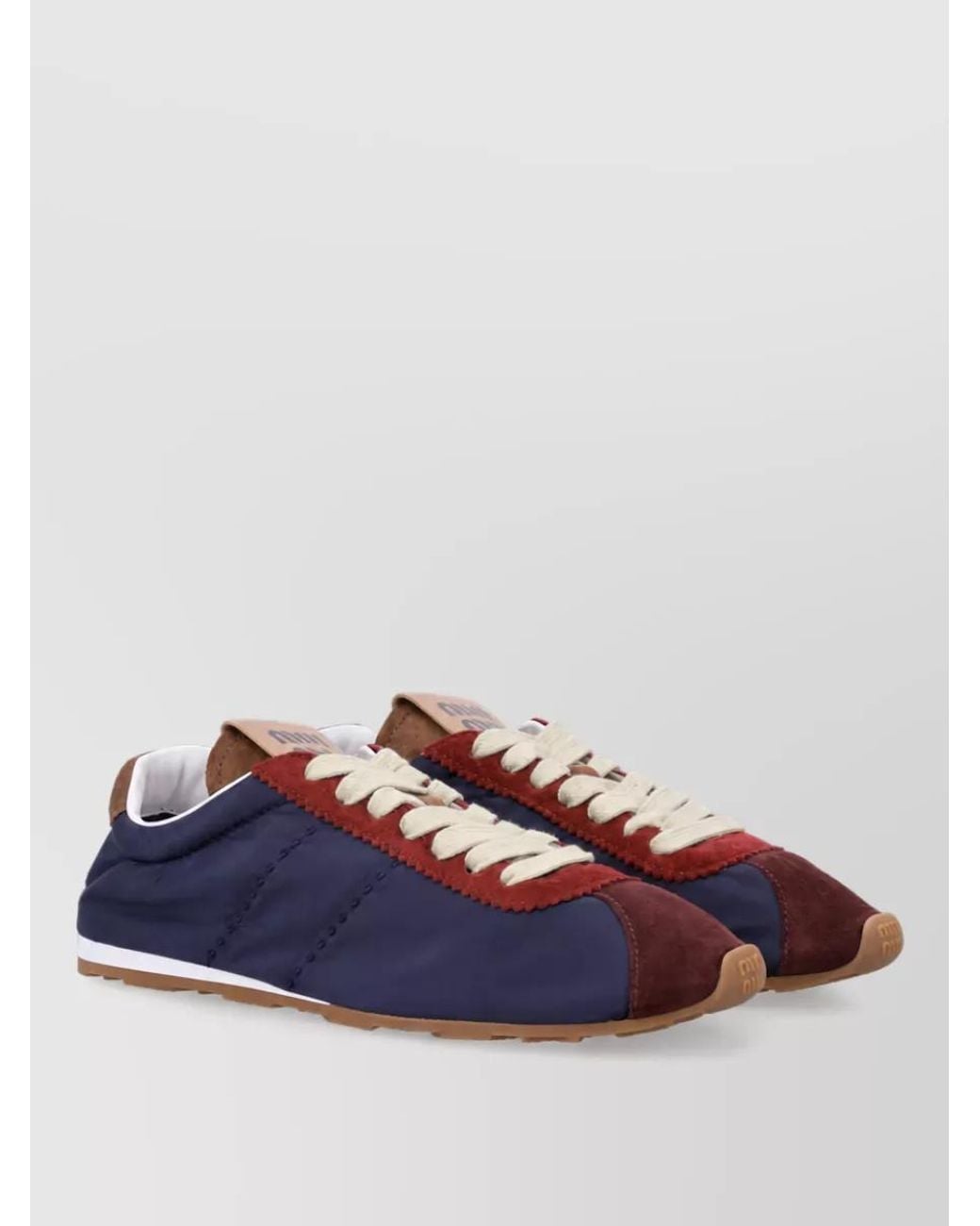 Miu Miu Blue Technical Fabric Lace-Up Sneakers