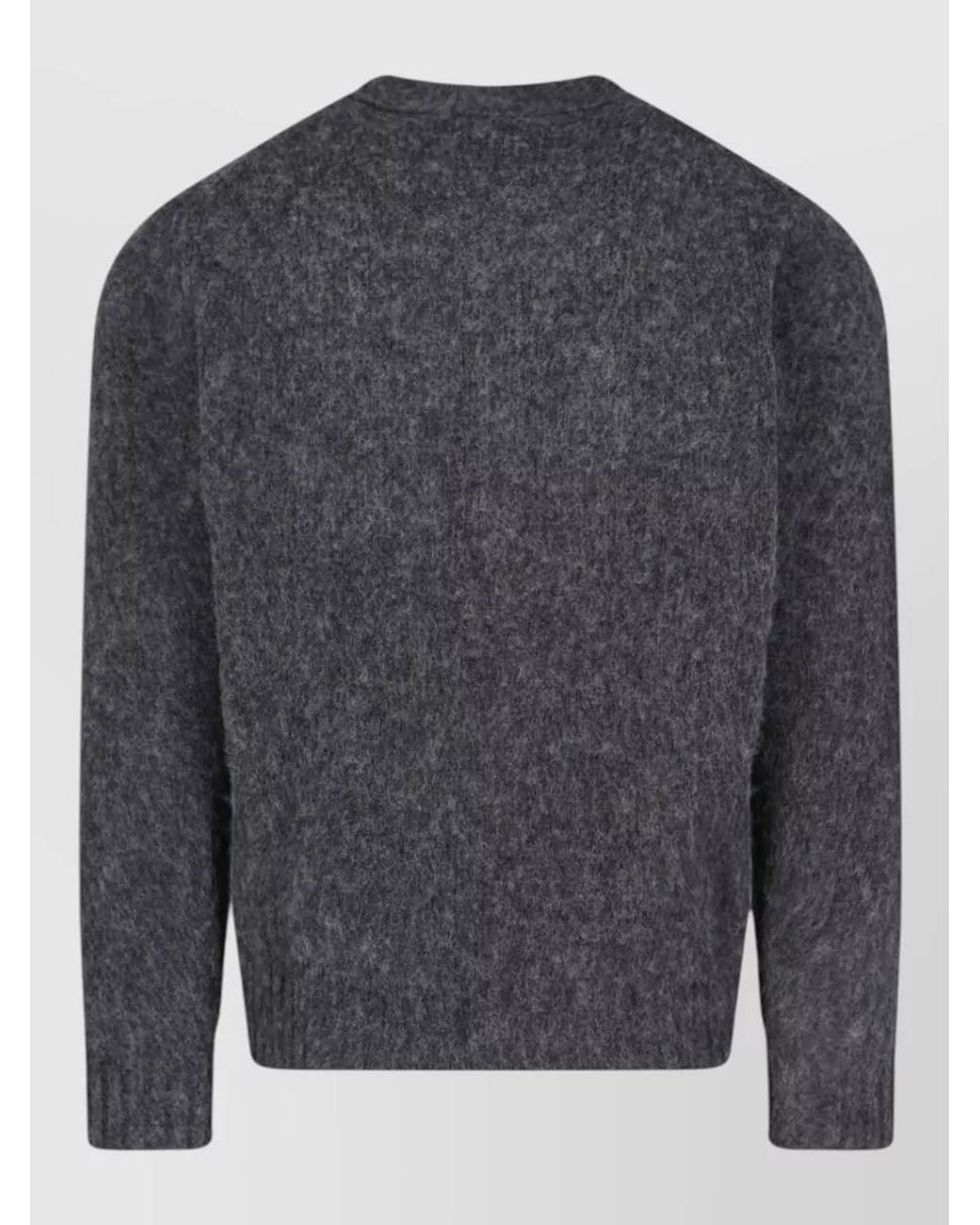Aspesi Gray Wool Crewneck Cardigan for men