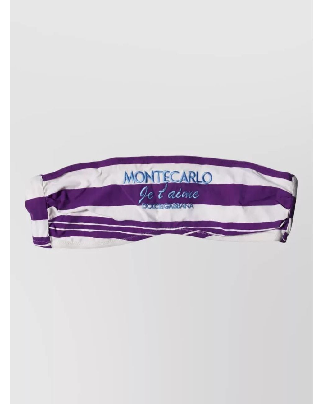Dolce & Gabbana Purple Striped Bandeau Bikini Top