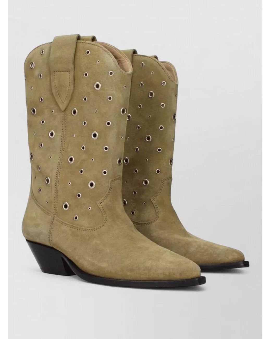 Isabel Marant Green Suede Leather Ankle Boots