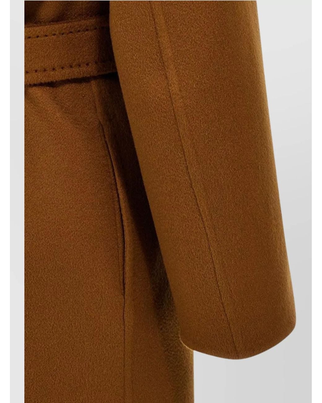 Max Mara Brown Cashmere Belted Midi Coat