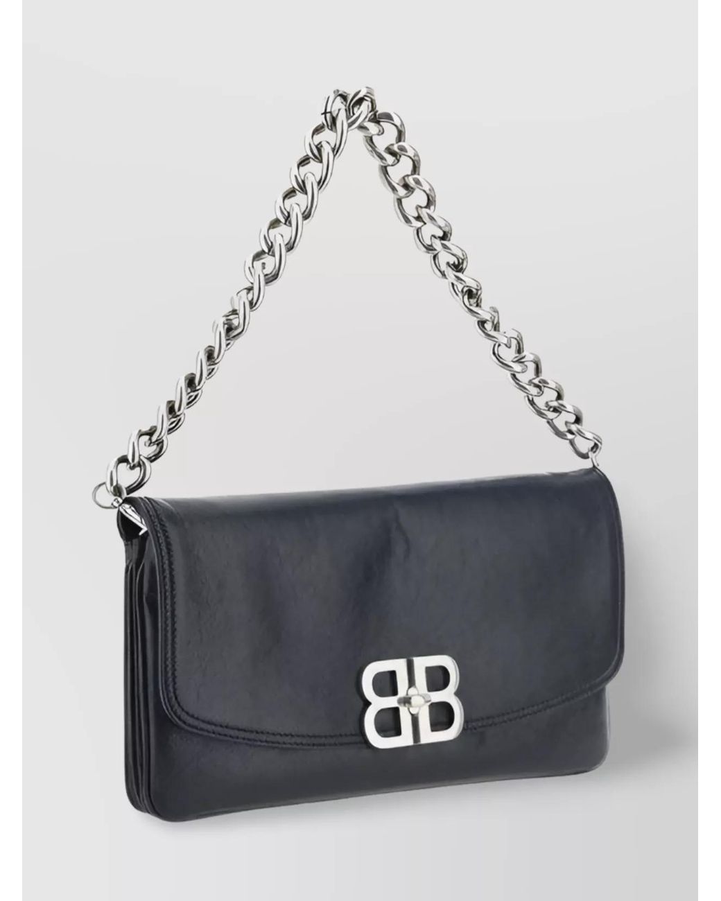 Balenciaga Blue Bb Soft Flap Medium Lambskin Quilted Shoulder Bag