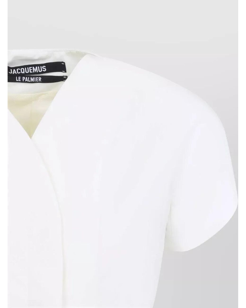 Jacquemus White Fitted V-Neck Short-Sleeve Jacket