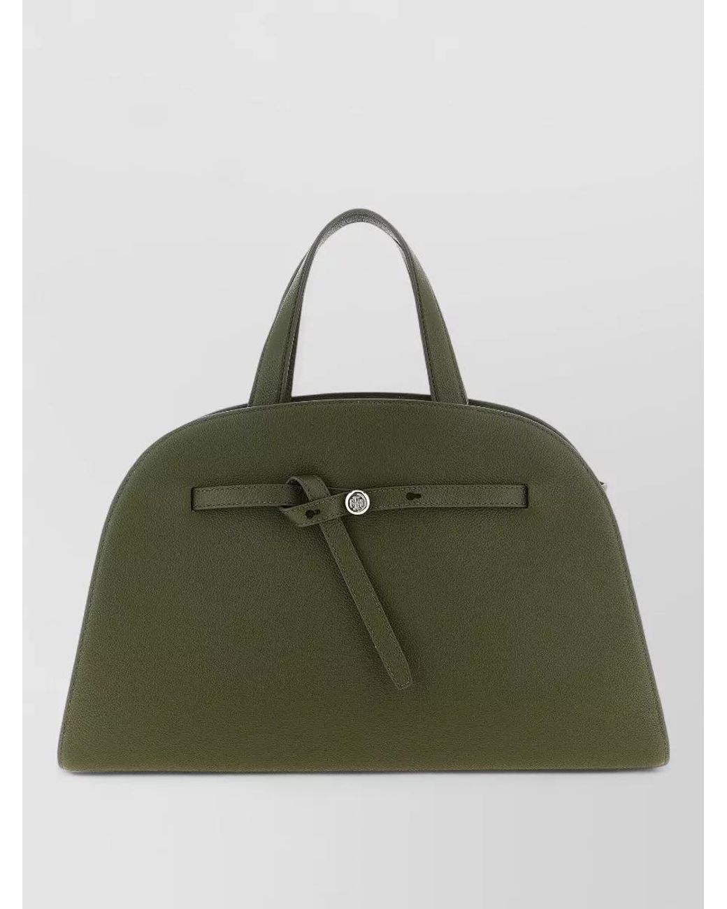 Tory Burch Green Romy Small Leather Top Case Tote Bag