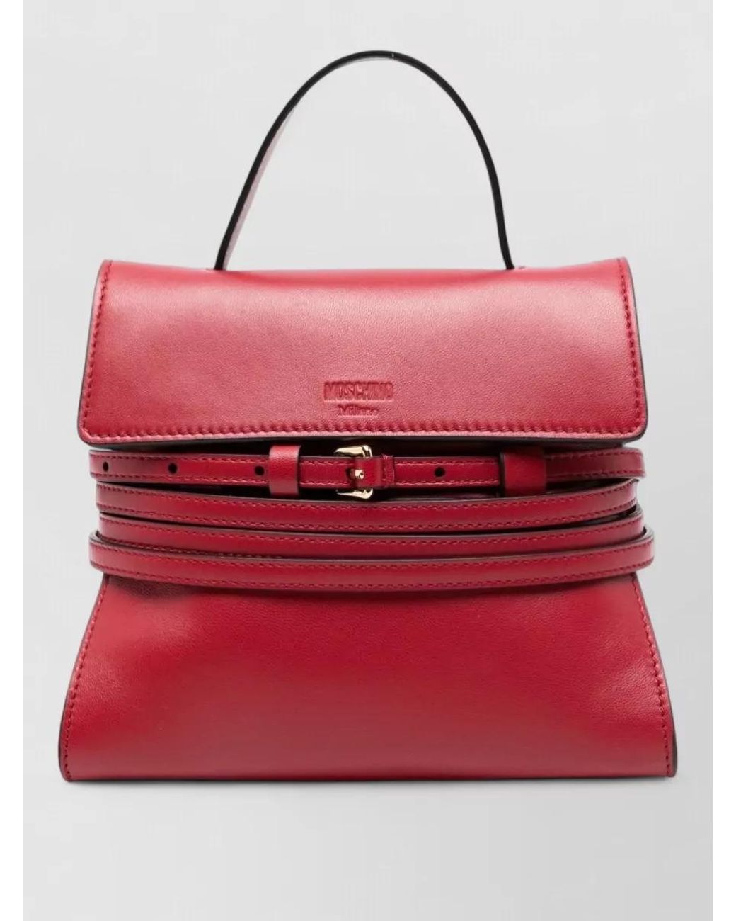 Moschino Red Leather Shoulder Bag