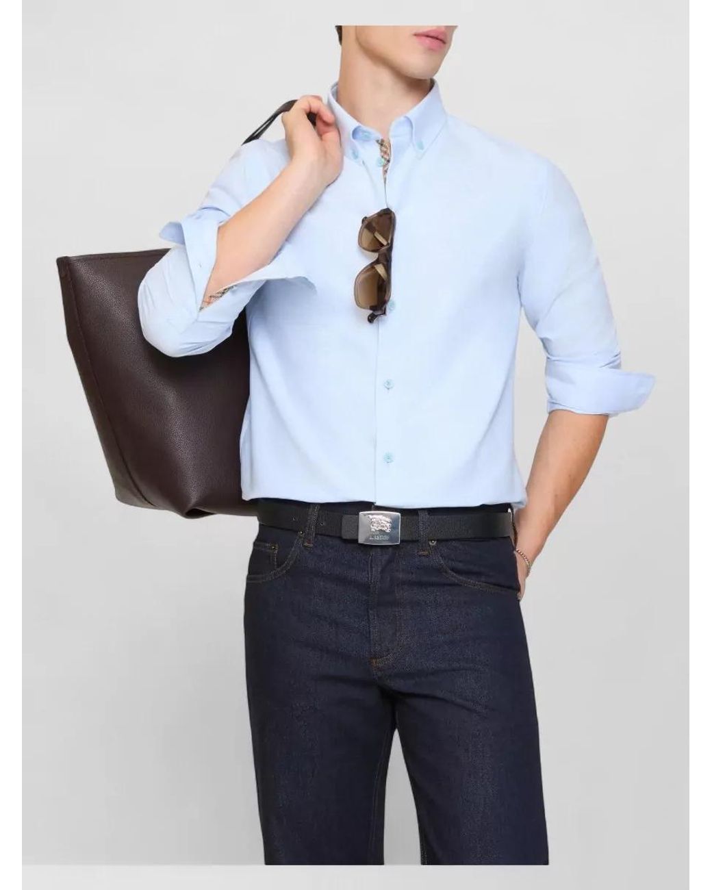 Burberry Blue Casual Shirts for men