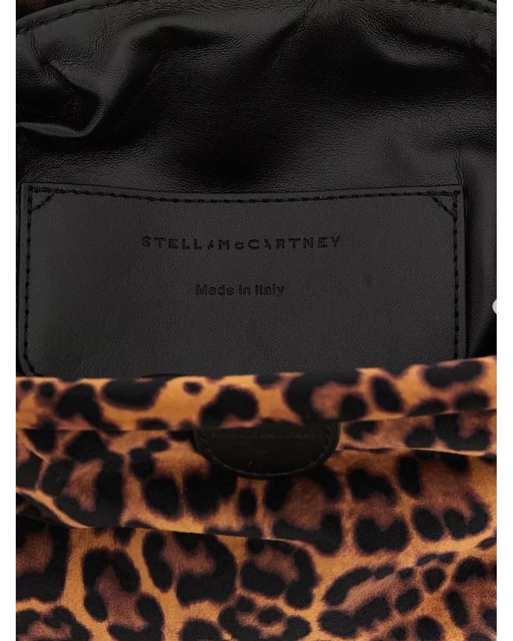 Stella McCartney Brown Falabella Soft Velvet Leopard-Print Clutch Bag