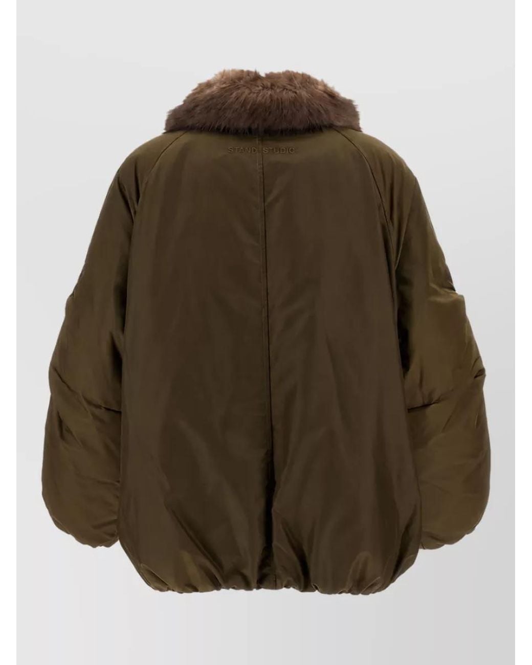 Stand Studio Green Nylon Oversized Puffer Jacket