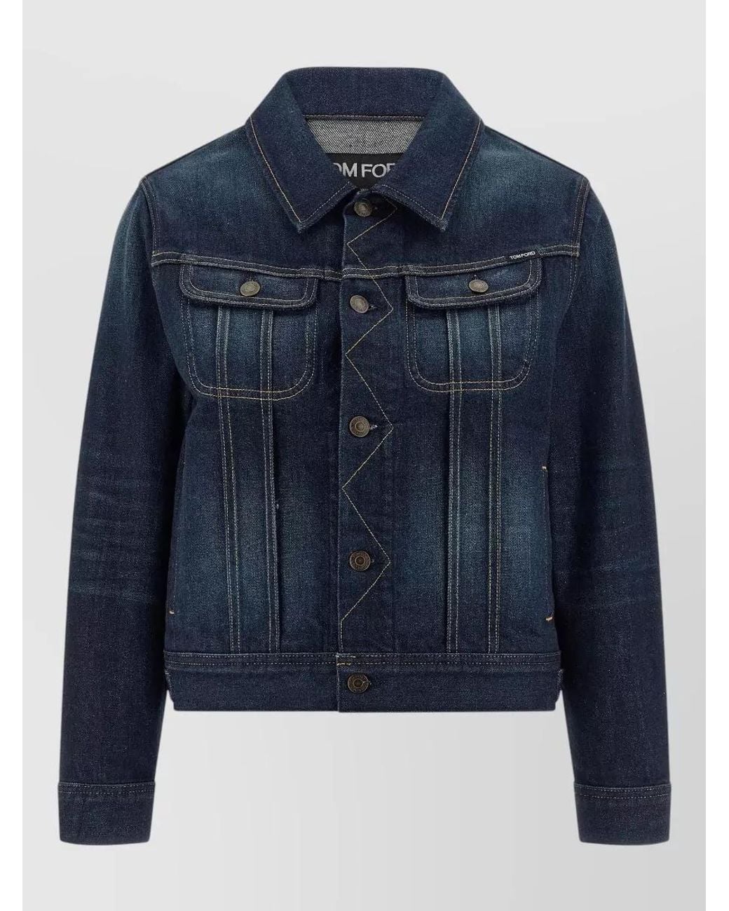 Tom Ford Blue Denim Cropped Jacket