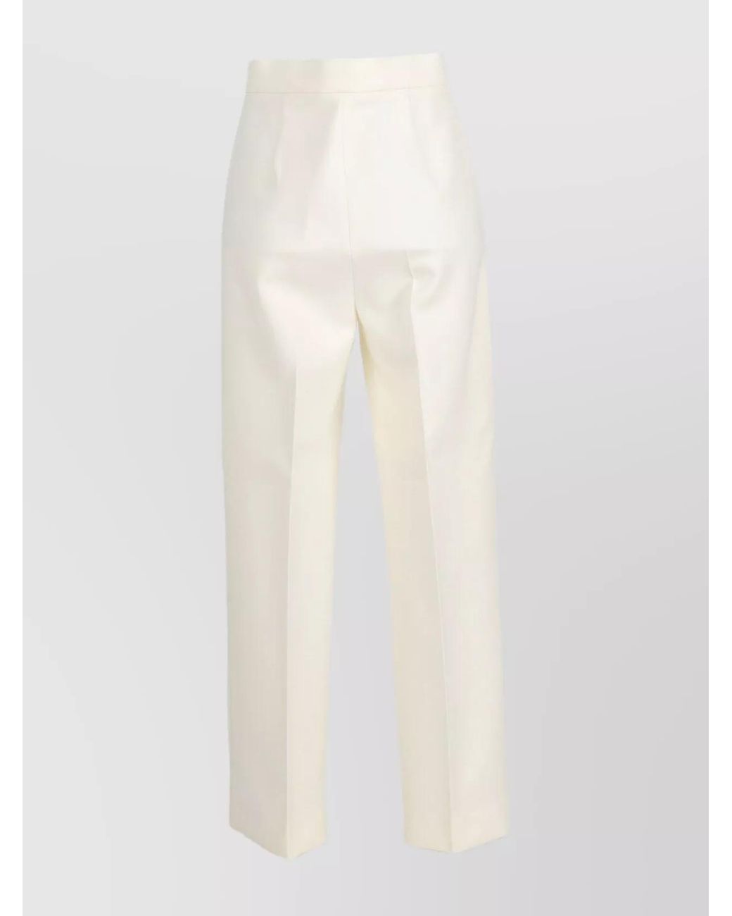 Max Mara White Virgin Wool High-Rise Cropped Straight-Leg Slim-Fit Tailored Trousers