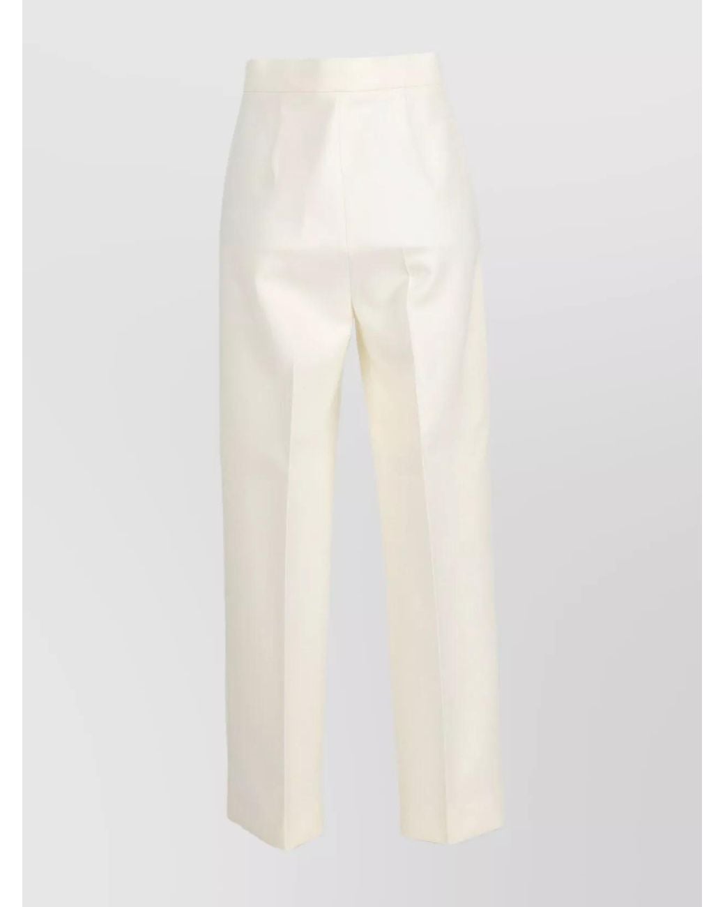 Max Mara White Virgin Wool High-Rise Cropped Straight-Leg Slim-Fit Tailored Trousers