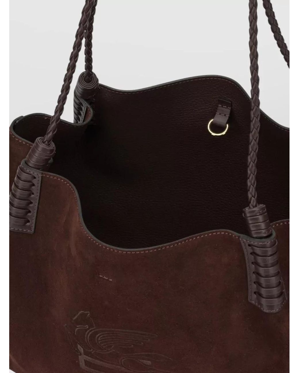 Etro Brown Medium Suede Leather Bucket Bag
