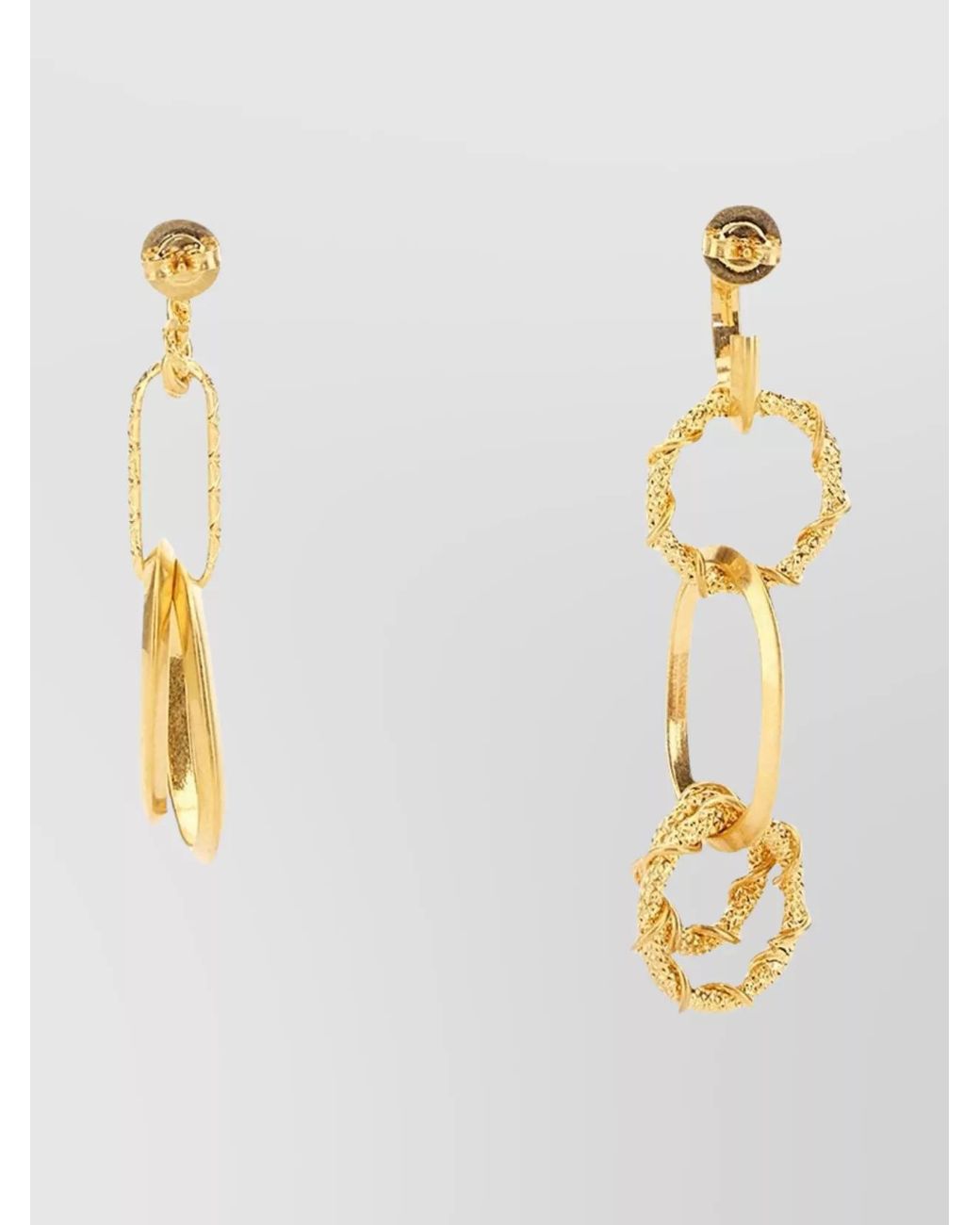 DSquared² Metallic Chain Ring Drop Earrings