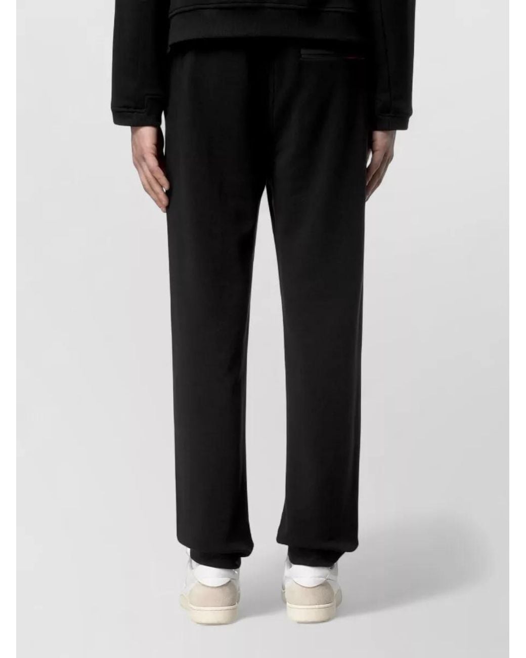 K-Way Black Cotton Track Pants for men